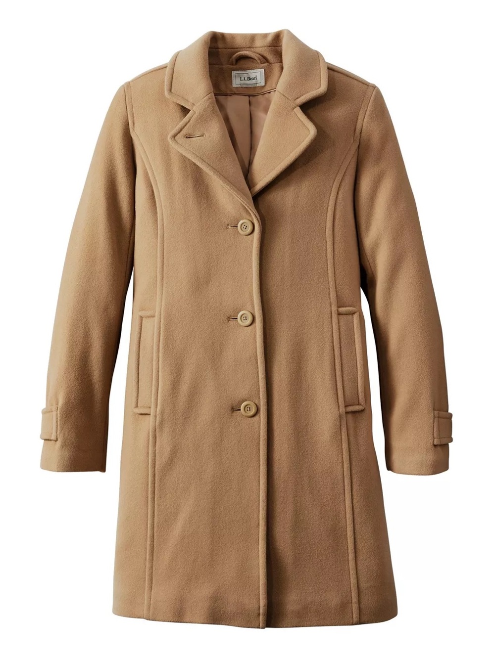 L.L. Bean Women's Lambswool Polo Coat, Three Quarter Length